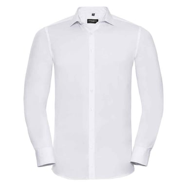 Russell Collection Mens Ultimate Stretch Long-Sleeved Formal Shirt (White)