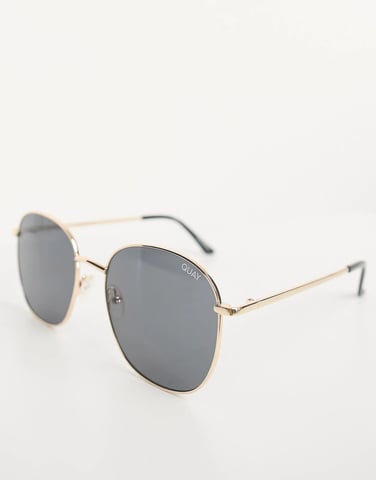 Quay Mens Jezabell Round Sunglasses In Gold/Smoke