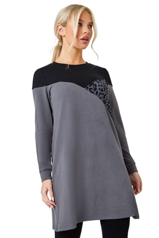Petite Animal Colour Block Knit Dress