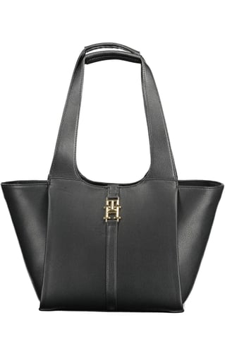Bolso de mano de poliuretano negro para mujer Tommy Hilfiger