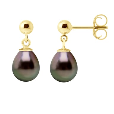 Earrings Real Cultured Tahiti Pearls Pear 8-9 mm
