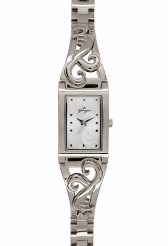Reloj Yonger and Bresson plateado con esfera blanca