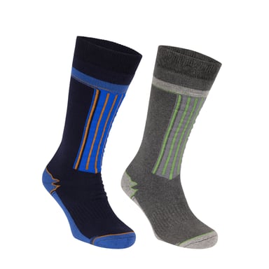 Trespass Unisex Adult Winski Ski Socks (Pack of 2) (Navy/Flint)