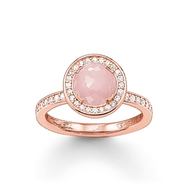 Unisex Solitaire Ring Light Of Luna Pink