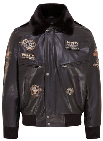 Chaqueta bomber de cuero negro para hombre de la Fuerza Aérea de EE. UU. - Lieksa