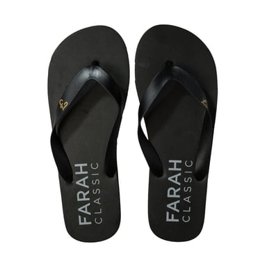 Farah Classic Shore Slip On Black Synthetic Mens Flip Flip Far0114 095 A61E
