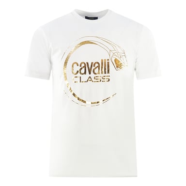 Cavalli Class Piercing camiseta blanca con logo de serpiente