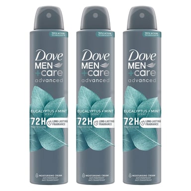 Dove Men+Care Advanced AntiPerspirant Deodorant Spray Eucalyptus + Mint, 3x200ml
