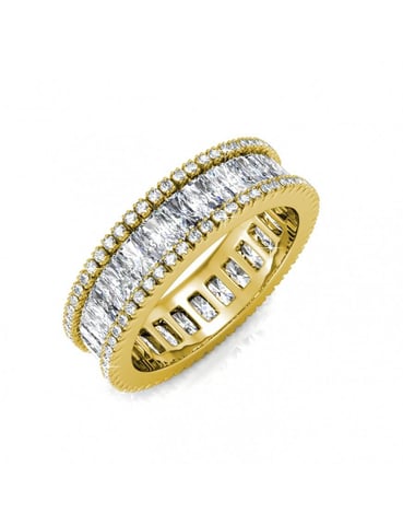 Anillo Glamour Lock - Oro y Cristal