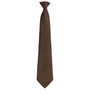 Premier Unisex Adult Colours Fashion Plain Clip-On Tie (Brown)