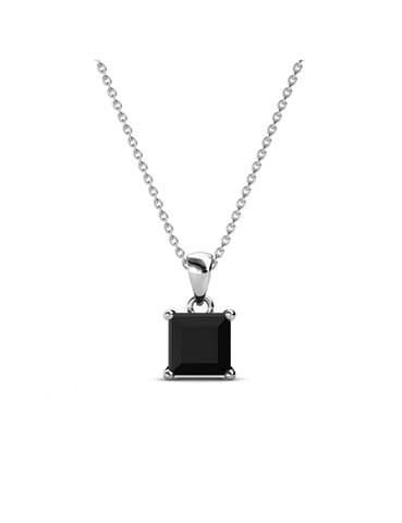 Colgantes cuadrados simples - Plata y negro