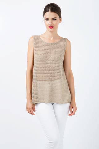 Sleeveless Keyhole Knit Top