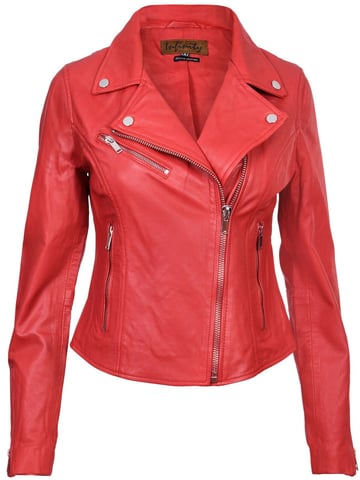 Chaqueta de motociclista clásica de cuero Brando para mujer - Loughton