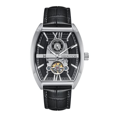 Reloj automático Heritor Masterson semiesqueleto con correa de cuero