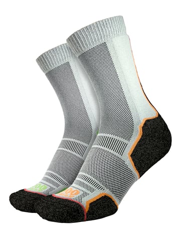 1000 Mile - Pack de 2 Calcetines de Senderismo para Hombre Trek Repreve Single Layer - Negro / Neón