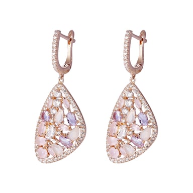 Orphelia 'Desi' Women's 925 Sterling Silver Drop Earrings - Rose ZO-7430
