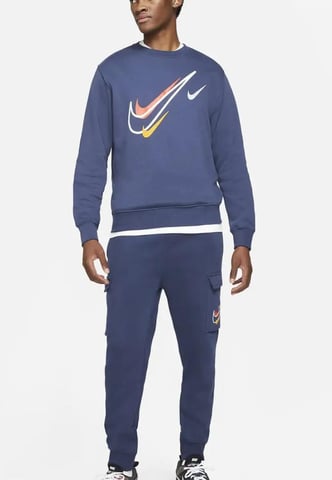 Nike Chándal con cuello redondo y logo multicolor para hombre en azul marino