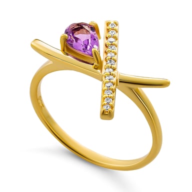 Orphelia 'Charlotte' Women's 925 Sterling Silver Ring - Gold ZR-7580/A