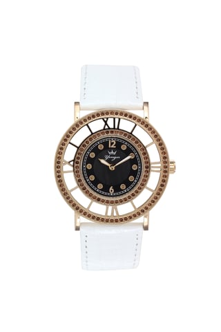 Yonger y Bresson: reloj con correa de piel blanca
