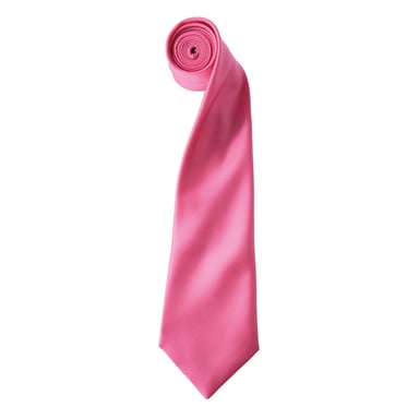 Premier Mens Plain Satin Tie (Narrow Blade) (Fuchsia)