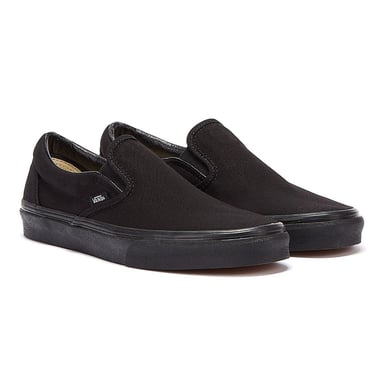 Vans Classic Slip-On Unisex True Black Canvas Skate Trainers