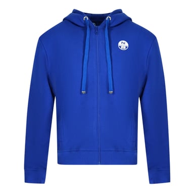 Sudadera con capucha azul con cremallera y logotipo de North Sails