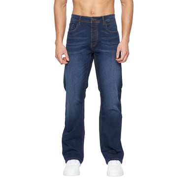 Crosshatch Mens Winsbury Bootcut Jeans (Dark Wash)