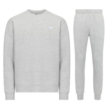 Nike Sportswear Men's Club Fleece Crew Neck Tracksuit Grey