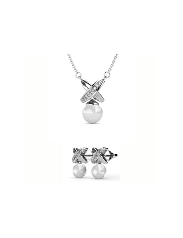 Conjuntos Chris Pearl - Plata y Cristal