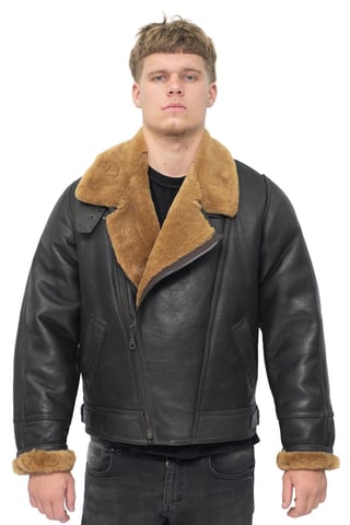 Chaqueta bomber de piel de oveja de la Segunda Guerra Mundial para hombre - Tucson