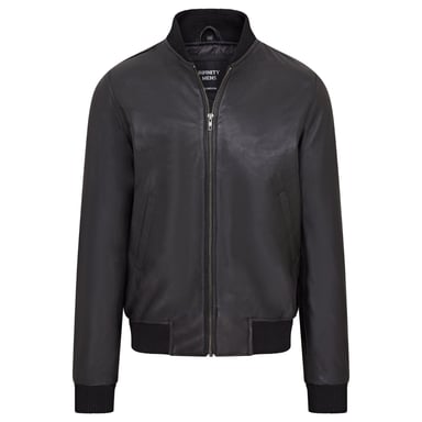 Chaqueta bomber universitaria MA-1 de cuero suave para hombre