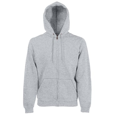 Fruit Of The Loom Mens Premium 70/30 Hooded Zip-Up Sweatshirt / Hoodie (Heather Grey)