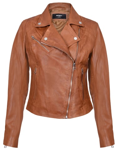 Chaqueta de motociclista elegante de cuero para mujer - Matlock