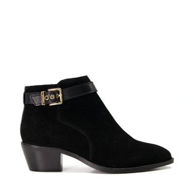 Dune Ladies POPPA Buckle-Detail Leather Ankle Boots