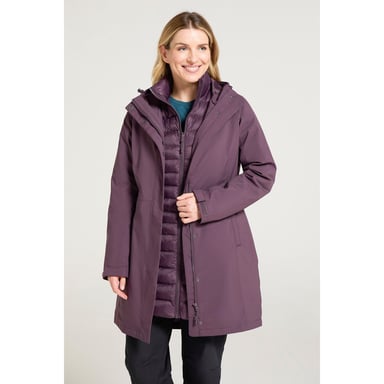 Mountain Warehouse Womens/Ladies Alaskan Long 3 in 1 Jacket (Dark Purple)