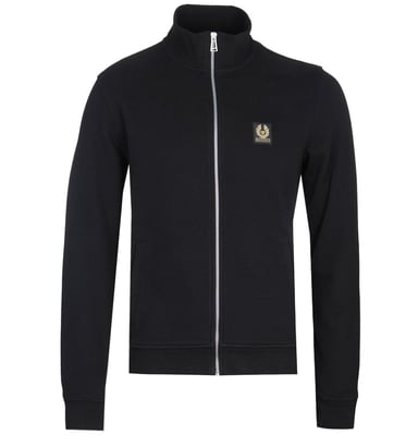 Belstaff Patch Logo Full Zip Sweatshirt - Black