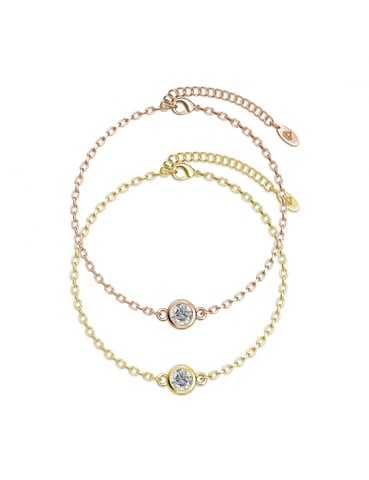 Pulseras con piedras de nacimiento: oro, oro rosa y cristal