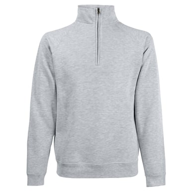 Fruit Of The Loom Mens Premium 70/30 Zip Neck Sweatshirt (Heather Grey)