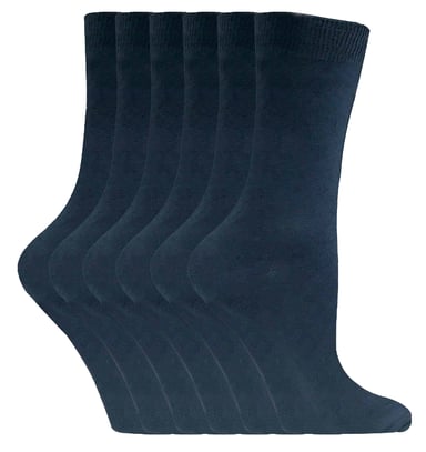 Sock Snob - 6 pares de calcetines de algodón de colores lisos para mujer