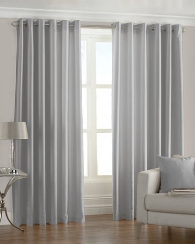 Cortinas de Ojal Efecto Seda Fiji en Acero