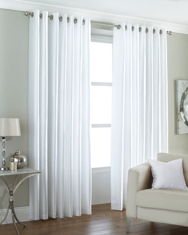 Cortinas Ojeras Efecto Seda Fiji en Blanco