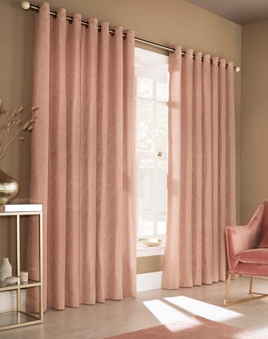 Cortinas de Ojal Jacquard Himalaya en Rosa Suave