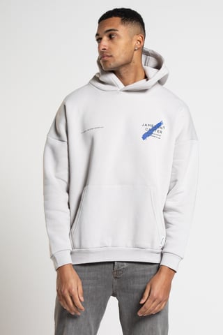 Off-White 'Est' Cotton Blend Oversized Hoodie with Kangaroo Pocket