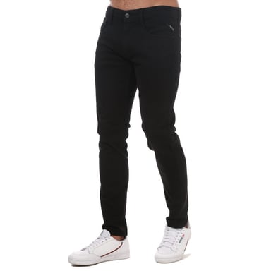 Men's Replay Anbass Slim Fit Stretch Jeans in Black