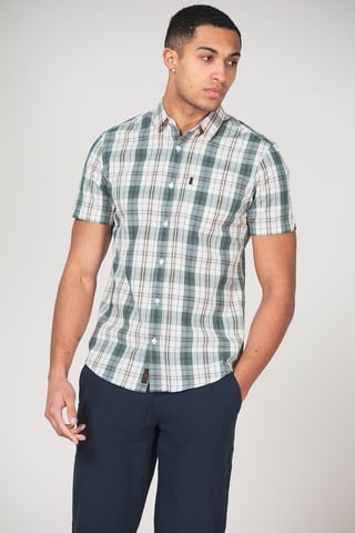 Multicolour Cotton Short Sleeve Button-Up Checked Shirt