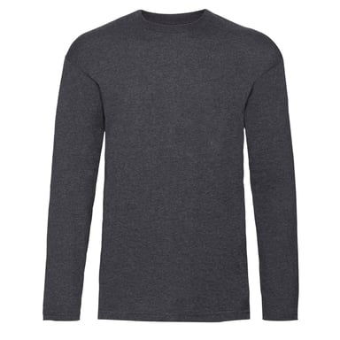 Fruit Of The Loom Mens Valueweight Crew Neck Long Sleeve T-Shirt