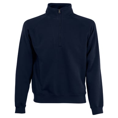 Fruit Of The Loom Mens Zip Neck Sweatshirt (Deep Navy)