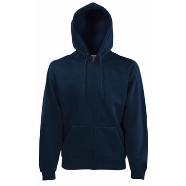 Fruit Of The Loom Mens Zip Through Hooded Sweatshirt / Hoodie (Deep Navy)