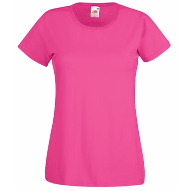 Fruit Of The Loom Ladies/Womens Lady-Fit Valueweight Short Sleeve T-Shirt (Pack Of 5) (Fuchsia)