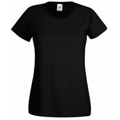 Fruit Of The Loom Ladies/Womens Lady-Fit Valueweight Short Sleeve T-Shirt (Pack Of 5) (Black)